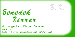 benedek kirrer business card